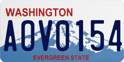 WA license plate AOV0154