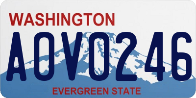 WA license plate AOV0246