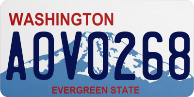 WA license plate AOV0268