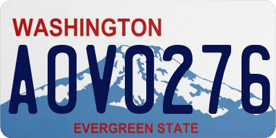 WA license plate AOV0276