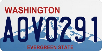 WA license plate AOV0291
