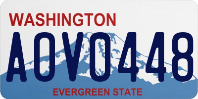 WA license plate AOV0448