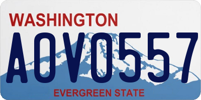 WA license plate AOV0557