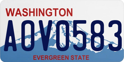 WA license plate AOV0583