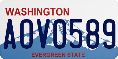WA license plate AOV0589