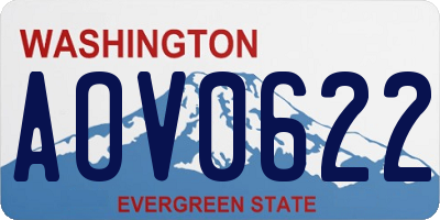 WA license plate AOV0622