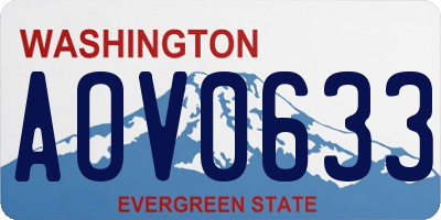 WA license plate AOV0633