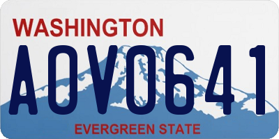 WA license plate AOV0641