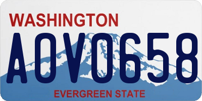 WA license plate AOV0658