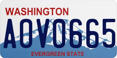 WA license plate AOV0665