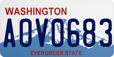 WA license plate AOV0683