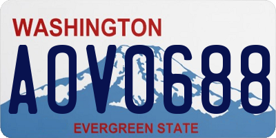 WA license plate AOV0688