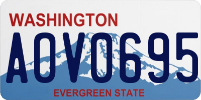 WA license plate AOV0695
