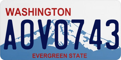 WA license plate AOV0743