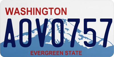 WA license plate AOV0757