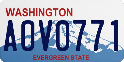 WA license plate AOV0771