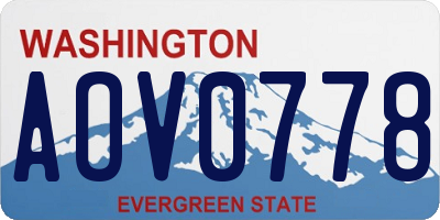 WA license plate AOV0778