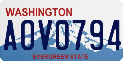 WA license plate AOV0794