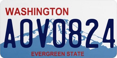 WA license plate AOV0824