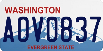 WA license plate AOV0837