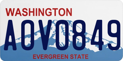 WA license plate AOV0849