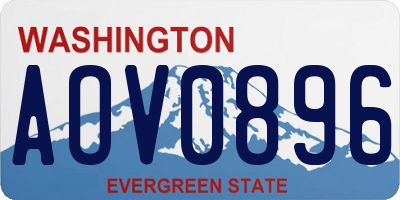 WA license plate AOV0896