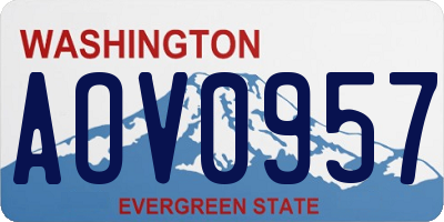 WA license plate AOV0957