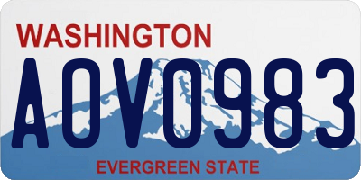 WA license plate AOV0983
