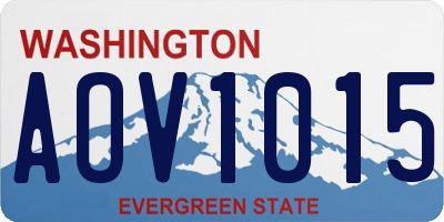 WA license plate AOV1015