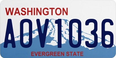 WA license plate AOV1036