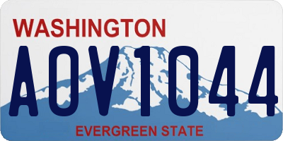 WA license plate AOV1044