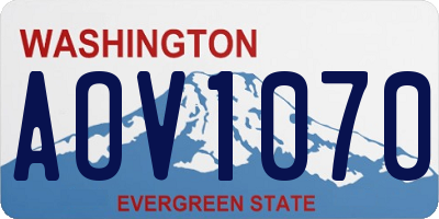WA license plate AOV1070