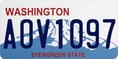 WA license plate AOV1097