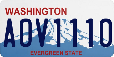 WA license plate AOV1110