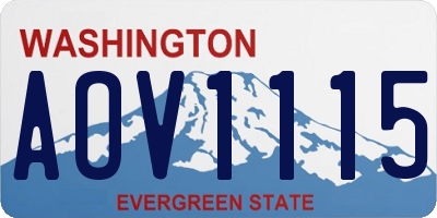 WA license plate AOV1115