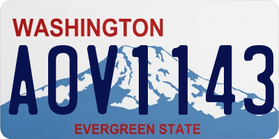 WA license plate AOV1143