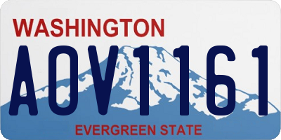 WA license plate AOV1161