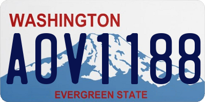 WA license plate AOV1188