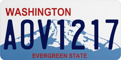 WA license plate AOV1217