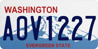 WA license plate AOV1227