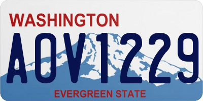 WA license plate AOV1229