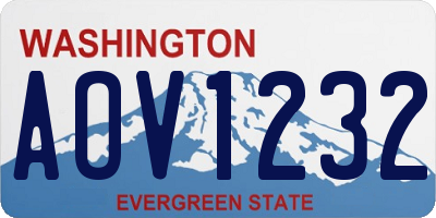 WA license plate AOV1232
