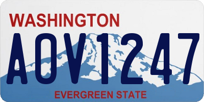 WA license plate AOV1247