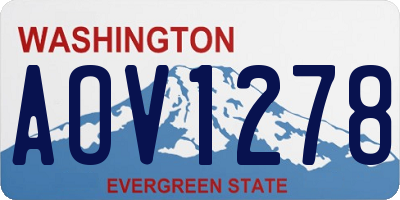 WA license plate AOV1278