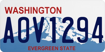WA license plate AOV1294