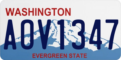 WA license plate AOV1347