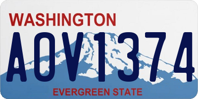 WA license plate AOV1374