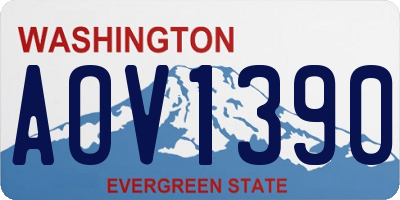 WA license plate AOV1390