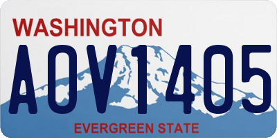WA license plate AOV1405