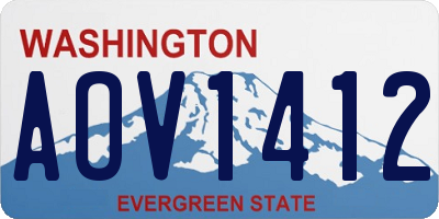WA license plate AOV1412